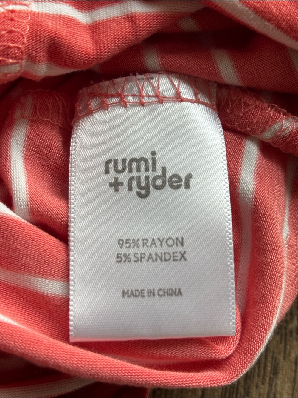 Rumi+Ryder Coral Striped Short-Sleeve Tee with Side Tie Sz XS (4/5) - Picture 5 of 6